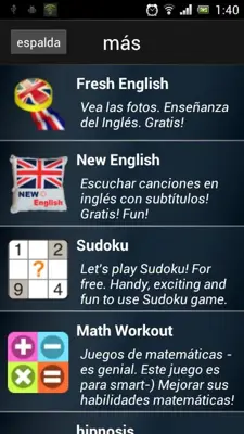 English android App screenshot 0